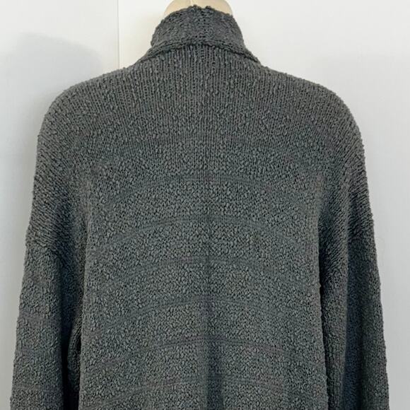 Barefoot Dreams Boucle Shadow Stripe Cardigan Sweater Dolphin Blue L/XL - Picture 7 of 10